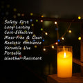 GoHooked BIANCO transparent acrylic LED tea light candle with flickering flame, safe for home decor.