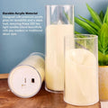 GoHooked BIANCO set of 3 transparent acrylic LED tea light candles with flickering flame effect.