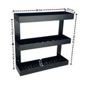 GoHooked Bianco black metal 3-tier bathroom shelf rack for storage and organization. Space-saving and durable.