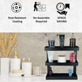 GoHooked Bianco black metal 3-tier bathroom shelf rack with rust-resistant coating, space-saving design.