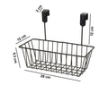 GoHooked Bianco black metal over door hanging basket organizer, 28cm L x 12cm W x 10cm D