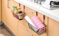 GoHooked Bianco black metal over door hanging basket organizer for kitchen or bathroom storage. Pack of 4.