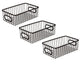 Bianco Multipurpose 10" Metal Bathroom Storage Organizer Basket Bin - Modern Wire Grid Design - for Organization in Cabinets, on Countertops, Bedroom, Kitchen, Bathroom, Garage (Pack of 3, Black)