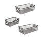 Bianco Metal Storage Basket 10 Inch | Storage Organizer Basket Bin | Cosmetic and Sundries Storage Basket for Home and Office Organization | Wire Grid Design Basket (Black, 16"-2pcs & 10"-1pcs)