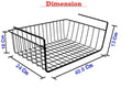 GoHooked Bianco black metal under shelf basket with grid pattern, 16 inch length, 10 inch depth, 13 inch height.