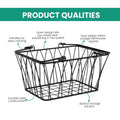 GoHooked BIANCO black wire storage basket with handles and vintage farmhouse appeal. Durable steel construction.