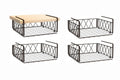 GoHooked Bianco black wire under shelf basket, 4 pack, metal construction, diamond pattern sides, for pantry or cabinet storage.