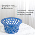 GoHooked BIANCO blue plastic storage net basket with open weave design and wide rim. Multipurpose for home use.