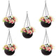 Bianco Plastic Hanging Rattan Planter, Dark Brown, Pot Diameter-7.1 Inch, Pot Height - 4.8 Inch, Pot Thickness -3 mm, Chain Length -13 inch Approx., 5 Pieces