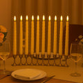 GoHooked BIANCO ivory LED taper candles, set of 10, 26.7cm long, flickering flame, spiral design, smokeless.