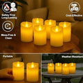 GoHooked BIANCO yellow acrylic LED tea light candles set of 6 with flickering flameless effect for safe home decor.