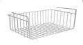 GoHooked Bianco silver wire under shelf basket, 16 inch metal storage rack for cabinets and pantries.