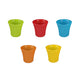 Bianco Small Sunshine Flower Pot | Planter Pot for Room | Artificial Flower Pot for Home and Garden Use | Pack of 5 | 5 Inch | Multicolor | Plastic | 13 x 13 x 13 Centimeters | 600 g