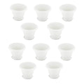 GoHooked Bianco white plastic flower pots with bottom plates, pack of 10, 10-inch size, ideal for home decor.