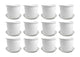 Set of 12 White Plastic Plant Pots with Saucers