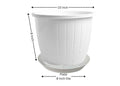 GoHooked Bianco 10-inch white plastic planter pot with drainage tray. Ideal for indoor and outdoor gardening.