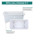 GoHooked Bianco white rectangular plastic plant pots, pack of 6, 35cm, ideal for home or garden.