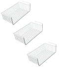 GoHooked Bianco white wire under shelf storage basket, pack of 3. Metal mesh design for cabinets and pantries.