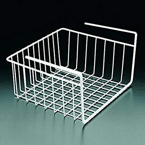 GoHooked Bianco white wire under shelf basket, 16 inch, metal, for home and kitchen storage.