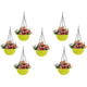 Bianco Plastic Hanging Rattan Planter, Yellow, Pot Diameter-7.1 Inch, Pot Height - 4.8 Inch, Pot Thickness -3 mm, Chain Length -13 inch Approx., 7 Pieces