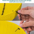 GoHooked Bianco yellow plastic hanging planter with woven rattan look and black chain detail.