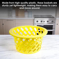 GoHooked BIANCO yellow plastic storage net basket with zip closure and handle. Multipurpose mesh organizer for home and pantry.