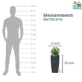GoHooked black 18-inch tall, 12-inch wide durable polymer planter with a modern square design. Ideal for indoor or outdoor use.