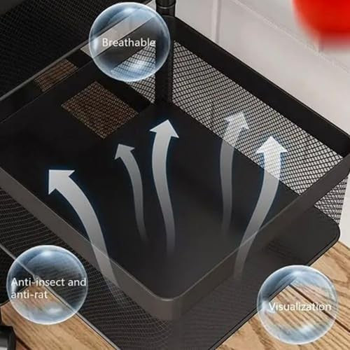 GoHooked black 2-layer mesh storage trolley with breathable, anti-insect, and visualization features.