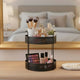 Go Hooked 2-Tier Metal Countertop Storaged Basket for Spices Fruits, and Vegetables | Vanity Storage | Spice Storage | Decorative Display Use | Cosmetic Makeup Storage (Black)
