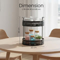 Go Hooked black 2-tier metal mesh countertop storage basket with handles, perfect for spices or cosmetics.