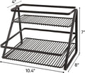 GoHooked black 2-tier metal wire rack organizer for cabinets and countertops, no assembly required.