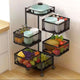 Go Hooked Multi-Purpose Storage Trolley Organizer and Storage Rack Square Design Fruits & Vegetable Onion Cutlery (Black, 5 Layer Drawer)