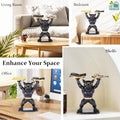 Go Hooked black polyresin bulldog statue holding two gold serving trays, sunglasses, and cigar detail.