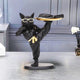 Go Hooked Polyresin Bulldog Storage Tray Stand 25Cm | Dual Serving Decorative Sculpture | Luxurious Multipurpose Dog Statue for Home Decor, Office, Bar, Table, Gift | Dog Figurine Tray Stand (GH34)