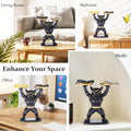 GoHooked black polyresin bulldog statue with gold accents holding two trays, perfect for home decor or storage.