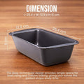 GoHooked black carbon steel rectangular loaf pan, 25.4 x 13 x 6 cm, with non-stick coating for baking.