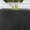 GoHooked 10-inch black speckled cube planter with modern design and smooth finish, perfect for indoor or outdoor plants.