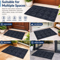 GoHooked black rubber doormat with diamond pattern, ideal for entryways and high-traffic areas.