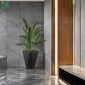 Go Hooked 18-inch black diamond planter with a modern geometric design, perfect for indoor plants.