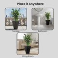 GoHooked black diamond-textured polymer planter pot with drainage hole. Ideal for indoor or outdoor use.