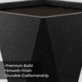 GoHooked black diamond textured polymer planter pot with drainage hole, 24-inch