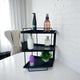 Go Hooked 3-Tier Iron Countertop Storage Organizer | 40cm Height Space-Saving Kitchen & Bathroom Rack | Durable Metal Shelf for Spices, Toiletries, and Home Organization (Black)