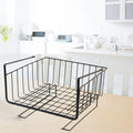 GoHooked black iron wire storage basket organizer for under cabinets, pantries, and closets. Versatile for fruits, vegetables, or kitchen items.