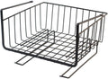 GoHooked black powder-coated iron under cabinet storage basket with grid design. 12 inch.