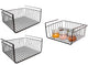 Go Hooked Multipurpose Under Shelf Basket Coated Iron Under Cabinet Storage Organizer Rack Shelf Under shelf Organizer Rack For Kitchen Bedroom Combo Pack of 3 1 Pc 12 Inch and 2 Pcs 16 Inc Black