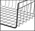 Go Hooked black powder-coated iron under shelf basket with diamond grid pattern. Set of 2.