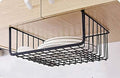 Go Hooked black powder coated iron under shelf basket for kitchen and pantry storage. Set of 3.