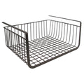 Go Hooked black powder-coated iron under shelf basket with grid pattern. 16 inch.
