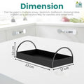 Go Hooked black iron vanity tray with arched handles, perfect for organizing essentials on dressers or tables.