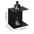 GoHooked heavy duty black iron wall mounted shelves, each supporting 10 kg. Ideal for books or display.